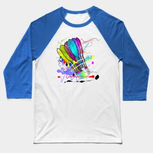 Badminton ball art colorful Baseball T-Shirt